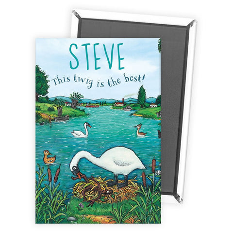 Stick Man by the Lake Personalised Magnet