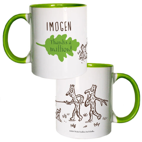 Green Stick Man  Personalised Coloured Insert Mug