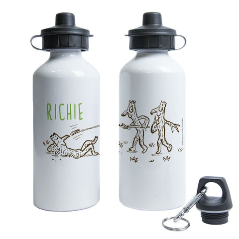 Stick Man Outline Personalised Water Bottle