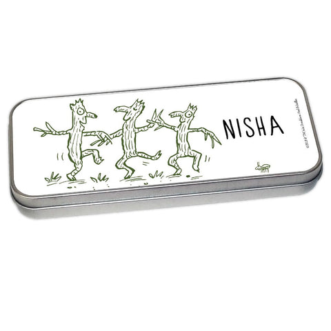 Stick Man Outline Personalised Pencil Tin