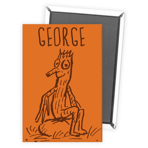 Orange Outline Stick Man Personalised Magnet