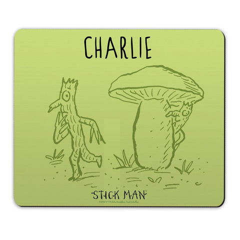 Green Stick Man Personalised Mousemat