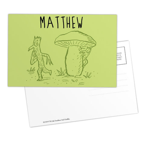 Green Stick Man Personalised Postcard