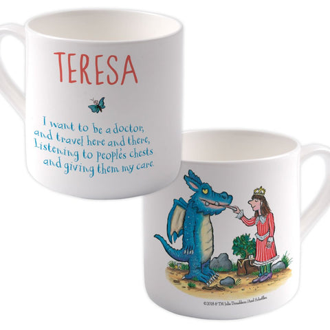 "I want to be a Doctor" Zog Personalised Large Bone China Mug 