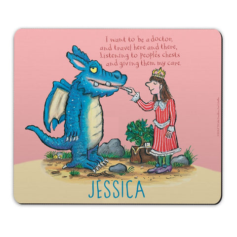 Zog and Friends Blue Zog Personalised Mouse Mat