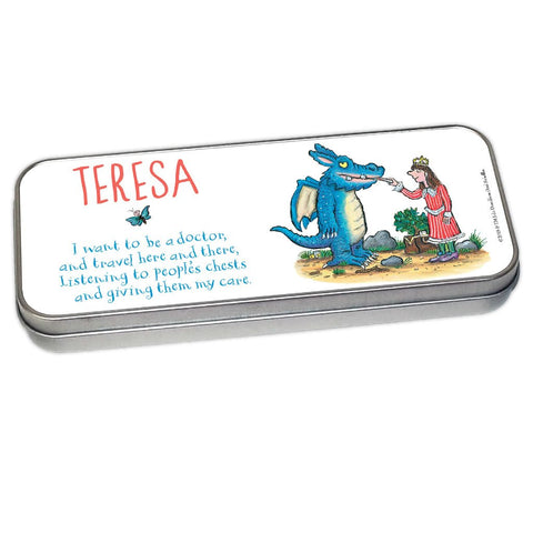 "He tried his hardest everyday" Zog Personalised Pencil Tin 