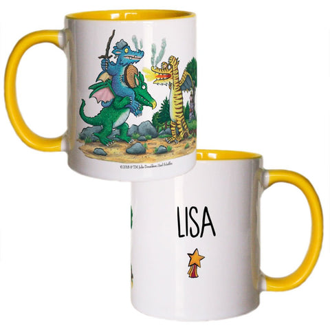 Gold Star Zog Personalised Coloured Insert Mug