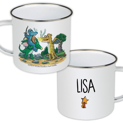 Gold Star Zog Personalised Enamel Mug