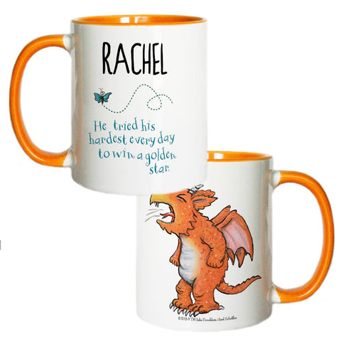 "He tried his hardest" Zog Personalised Coloured Insert Mug 