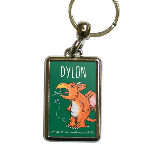 Dark Green Zog Personalised Metal Keyring