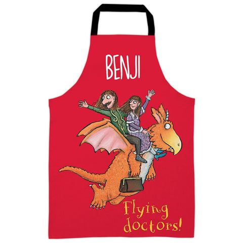 Red Flying Zog Personalised Apron