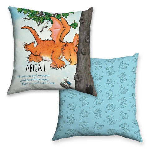 "He soared and swooped" Zog Personalised Cushion 